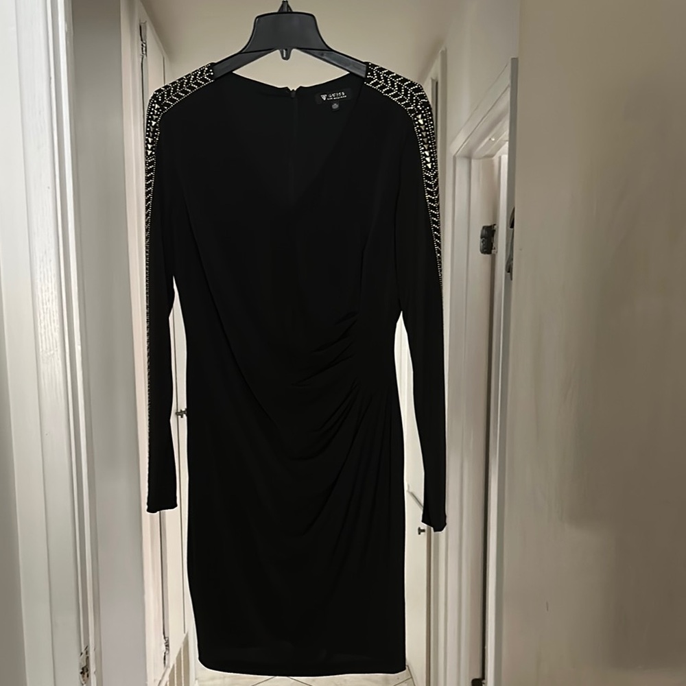 Guess Black Long Sleeve Bodycon Dress